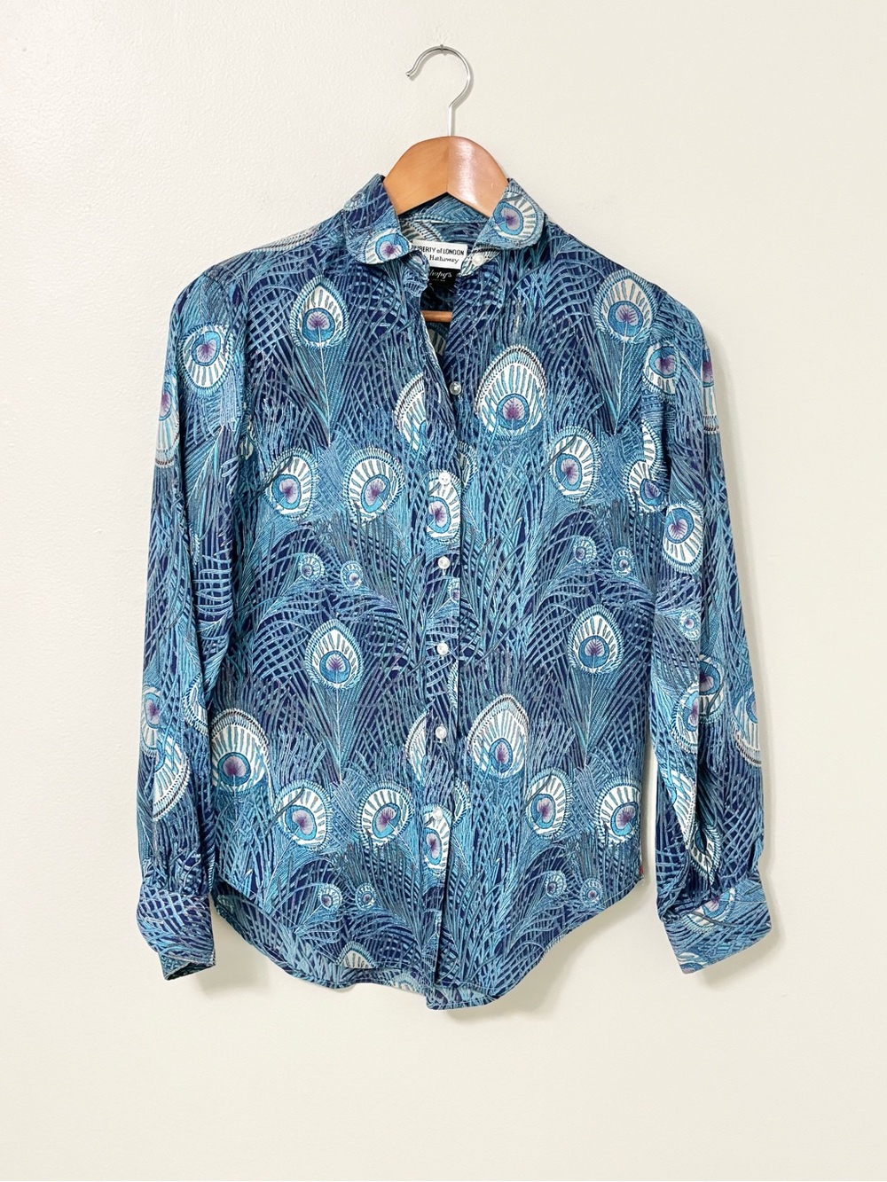 Vintage Liberty of London by Hathaway 100% Wool Blouse UK 10 US 6-8